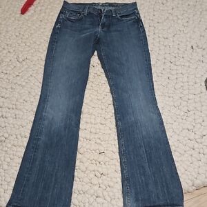7 For All Mankind Dark Blue Flare Jeans